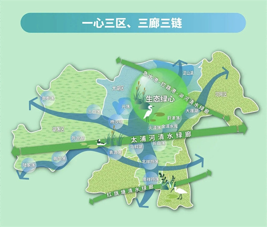 “一心三区 三廊三链”先行启动区生态格局规划。 长三角执委会供图