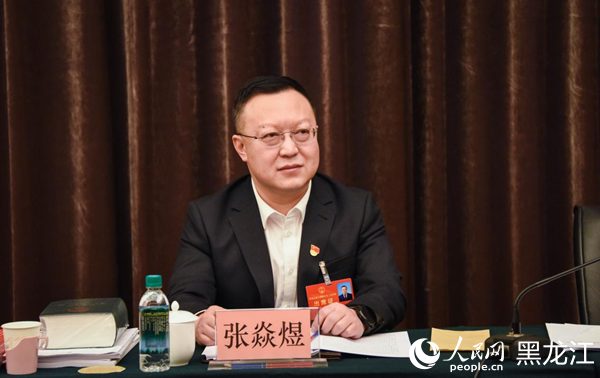 黑龙江省人大代表、依兰县委书记张焱煜。人民网记者 苏靖刚摄