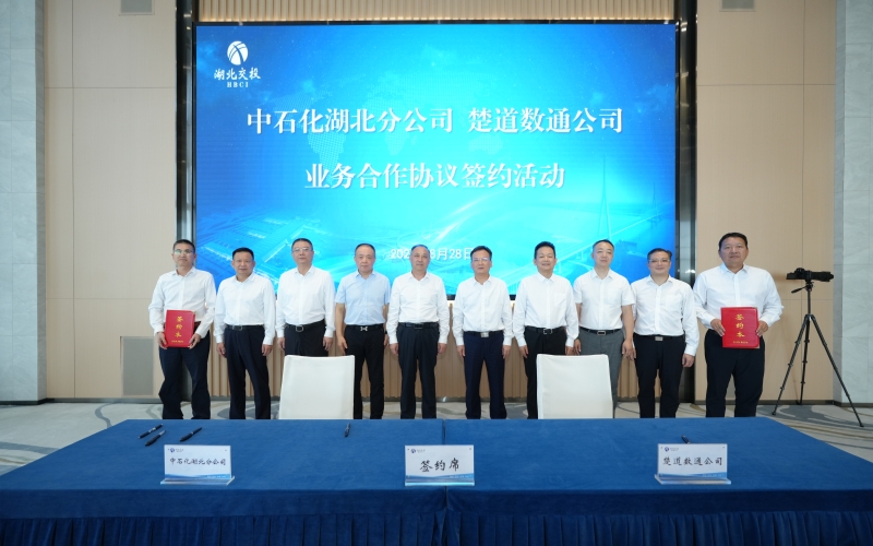 中石化湖北分公司与楚道数通公司签约。
